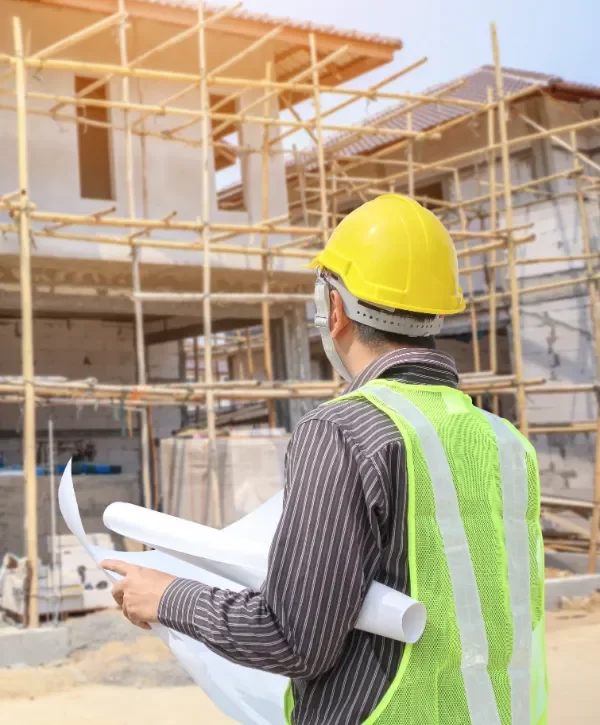 a construction manager or architect on a building site